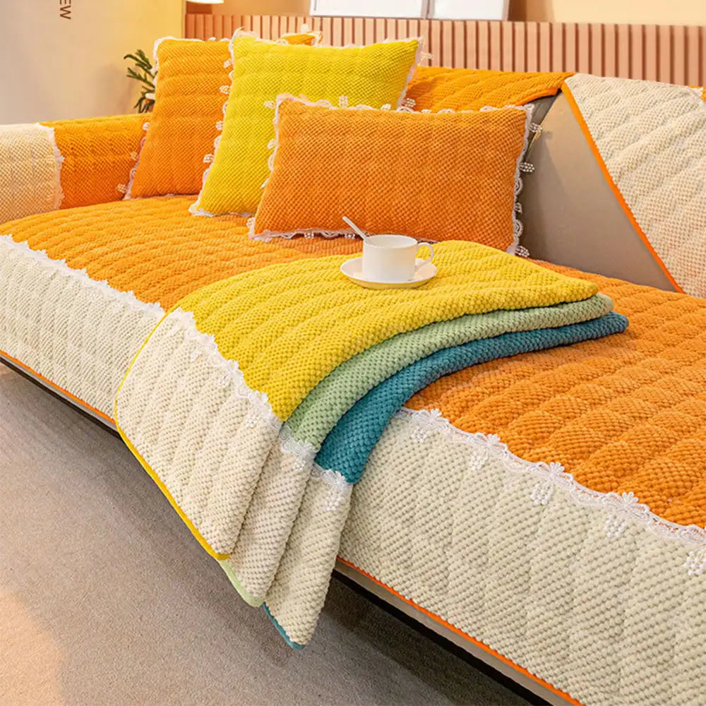 Corduroy Warm Kratzfeste Sofa-Schutzhülle