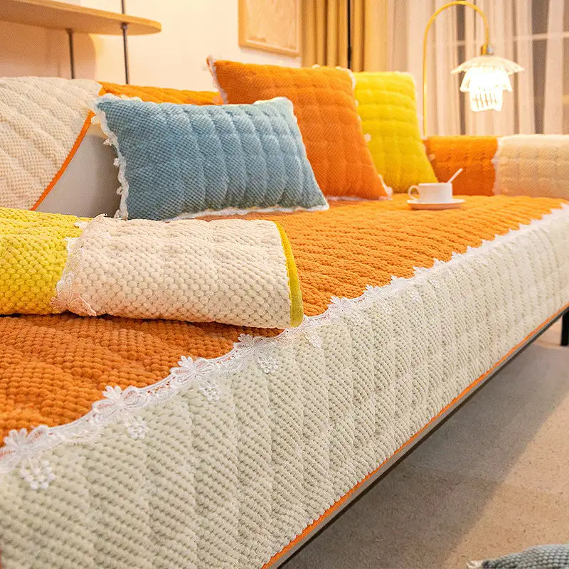 Corduroy Warm Kratzfeste Sofa-Schutzhülle