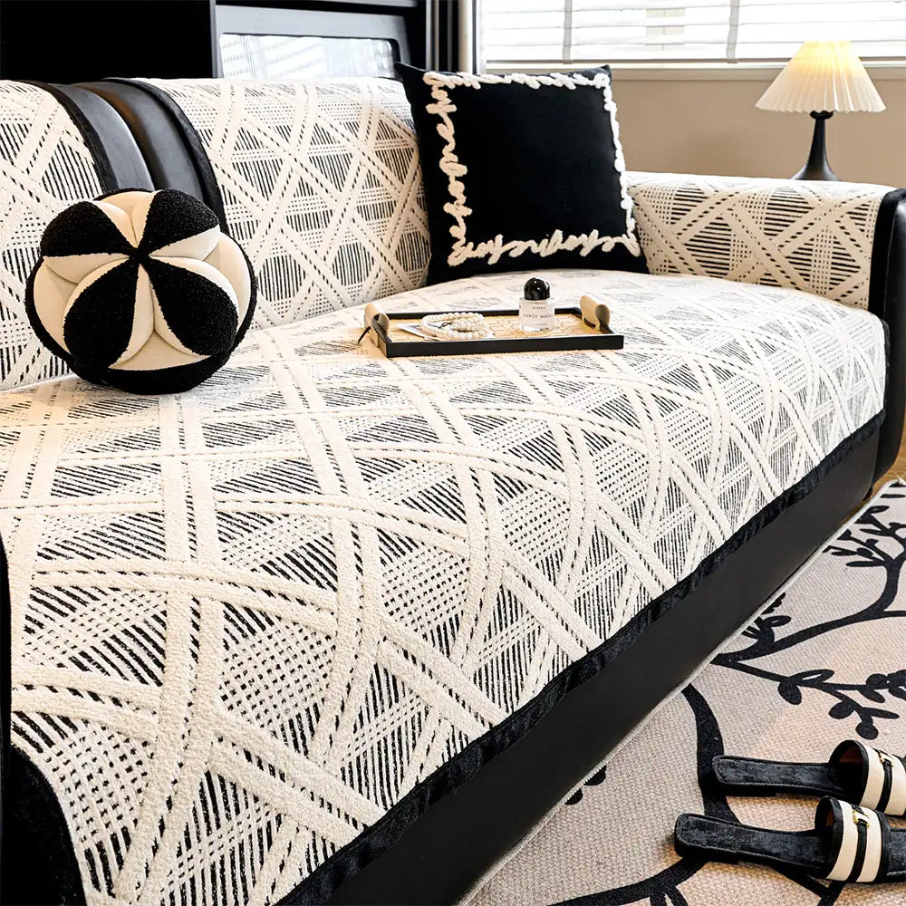 Kreatives Karomuster Anti-Kratz- und rutschfester Sofabezug - geeignet für alle Jahreszeiten
