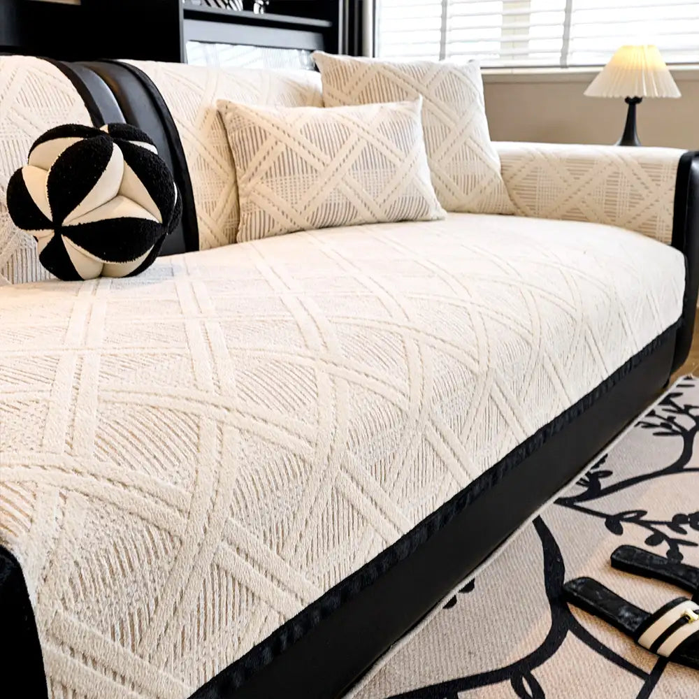 Kreatives Karomuster Anti-Kratz- und rutschfester Sofabezug - geeignet für alle Jahreszeiten