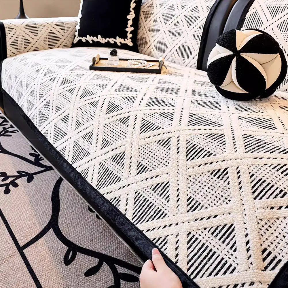 Kreatives Karomuster Anti-Kratz- und rutschfester Sofabezug - geeignet für alle Jahreszeiten