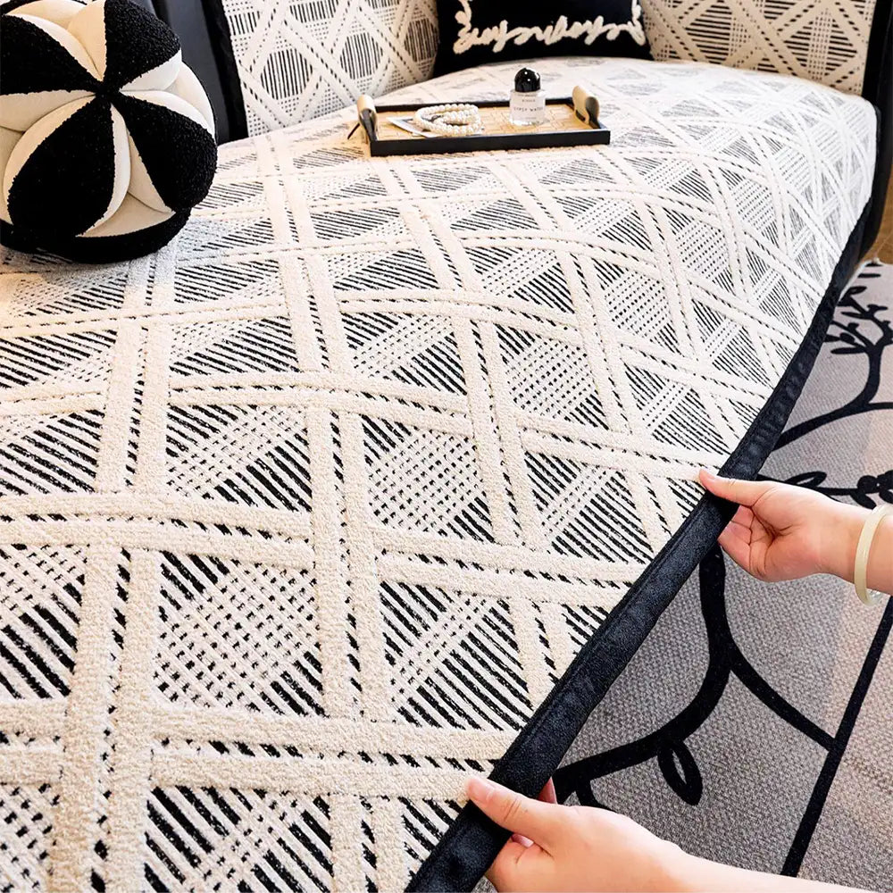 Kreatives Karomuster Anti-Kratz- und rutschfester Sofabezug - geeignet für alle Jahreszeiten