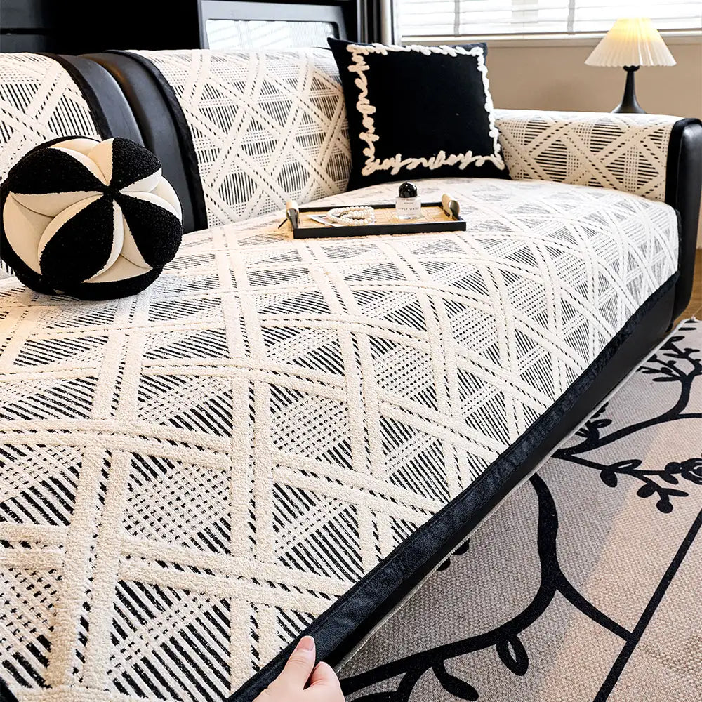 Kreatives Karomuster Anti-Kratz- und rutschfester Sofabezug - geeignet für alle Jahreszeiten