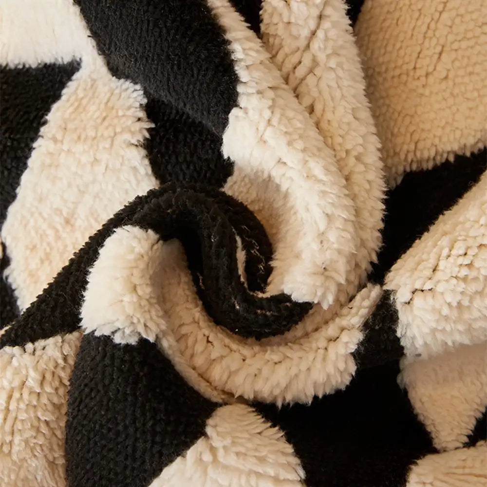 Diamantmuster-Plüschsofaüberwurf