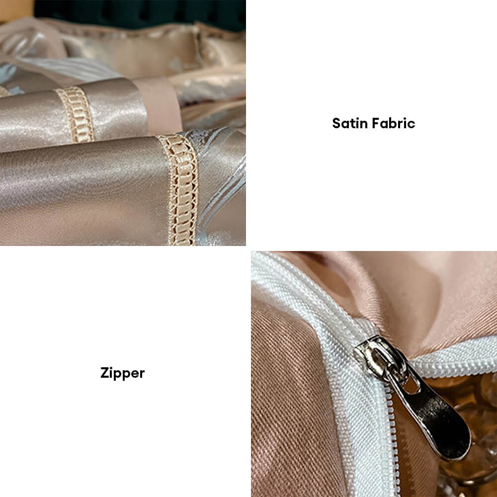 Europäisch inspiriertes Jacquard glänzendes Baumwollsatin Bettlaken-Set