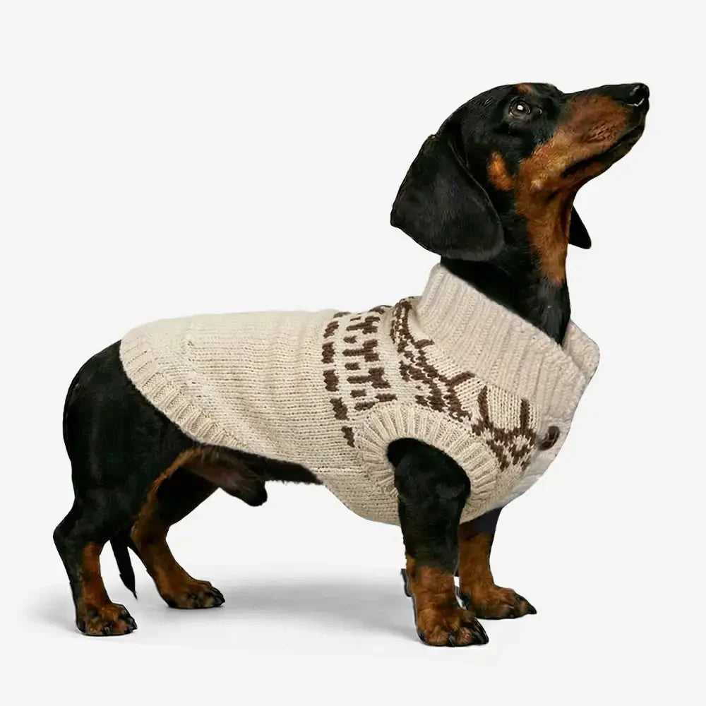 Fair-Isle-Muster Dachshund ärmelloser Hund Pulli
