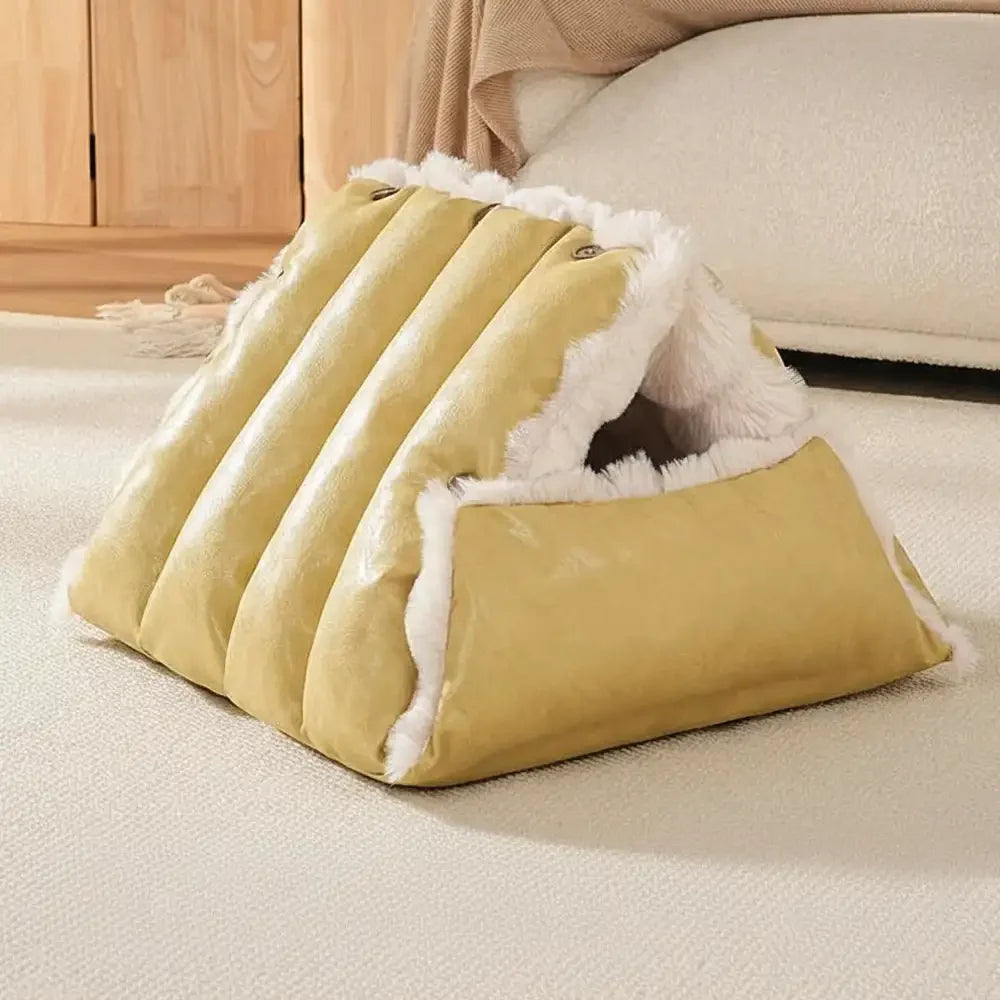 Faux-Leder Vintage Multifunktions Plüsch Hundebett Umwandelbarer Hund Autositz