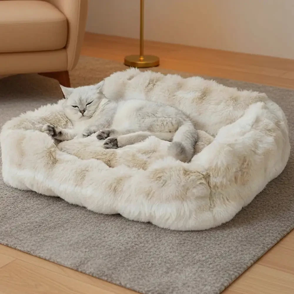 Faux Rabbit Velvet Flauschiges Weiches Hunde- und Katzen-Sofa-Bett