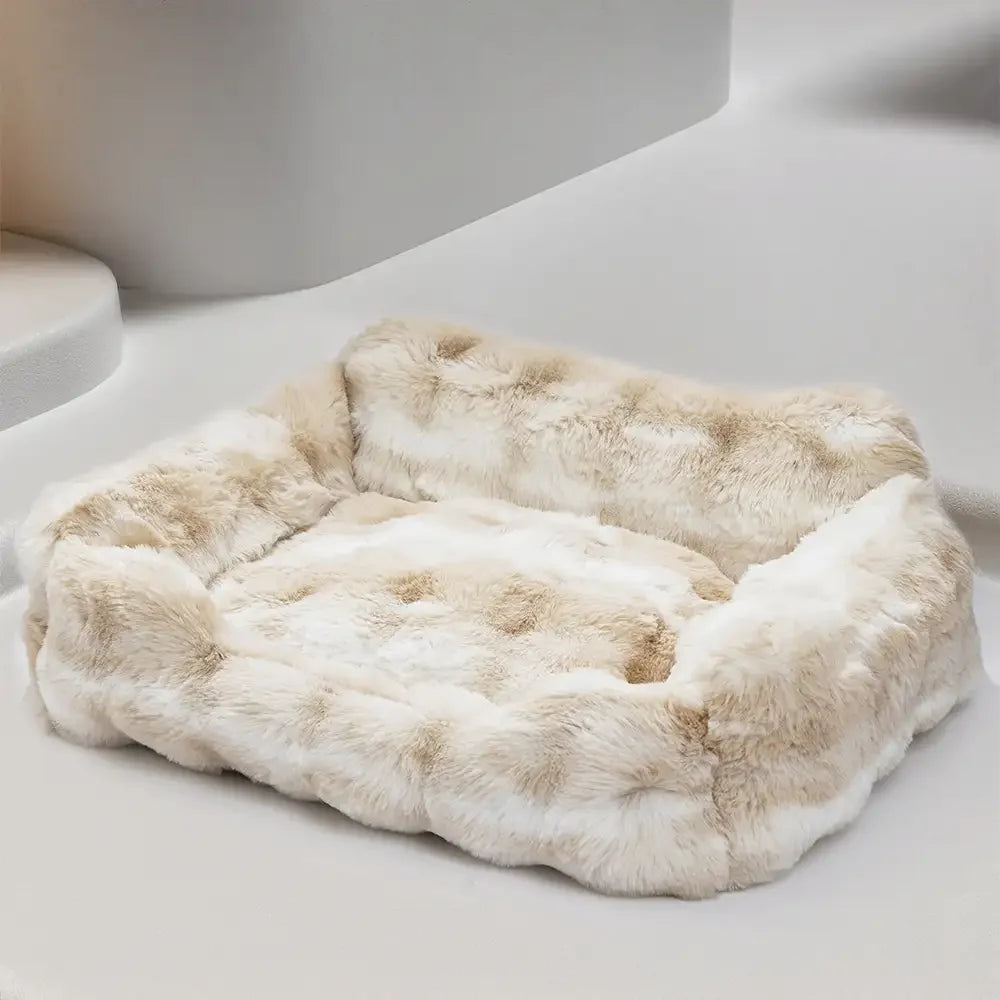 Faux Rabbit Velvet Flauschiges Weiches Hunde- und Katzen-Sofa-Bett