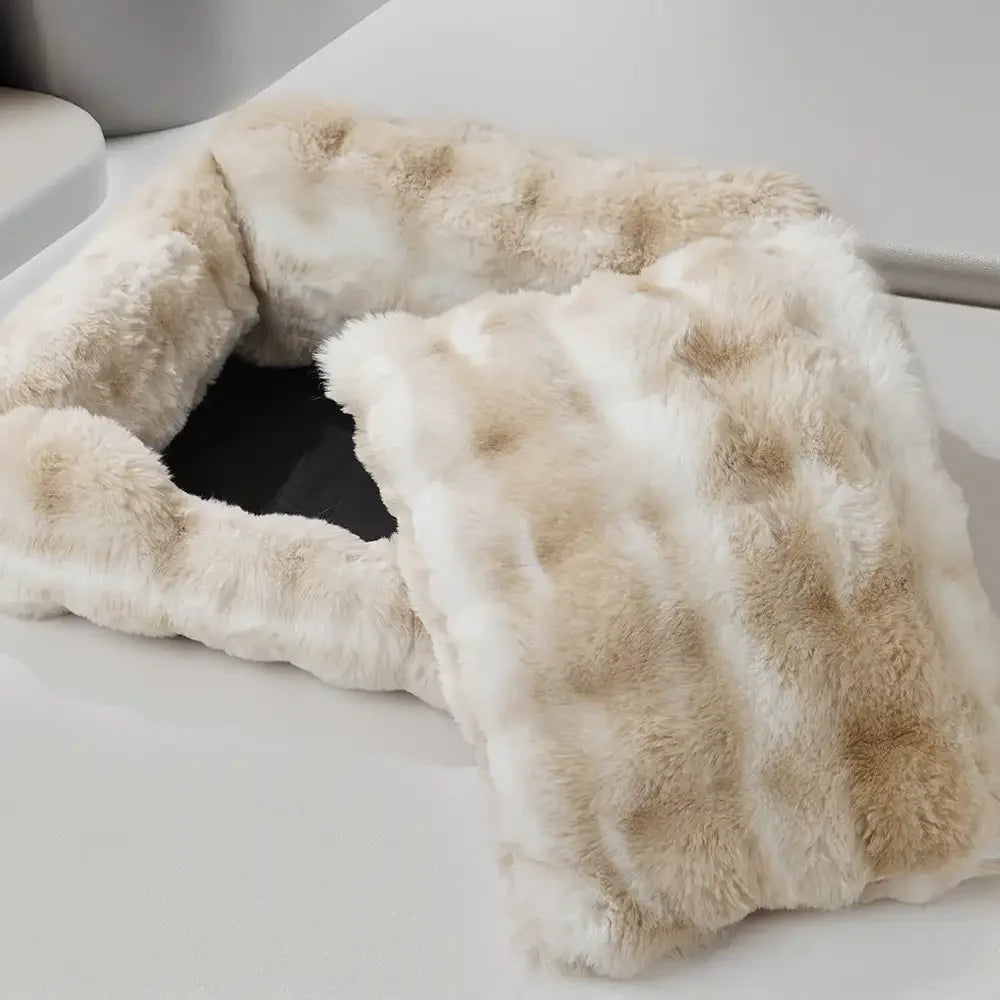 Faux Rabbit Velvet Flauschiges Weiches Hunde- und Katzen-Sofa-Bett
