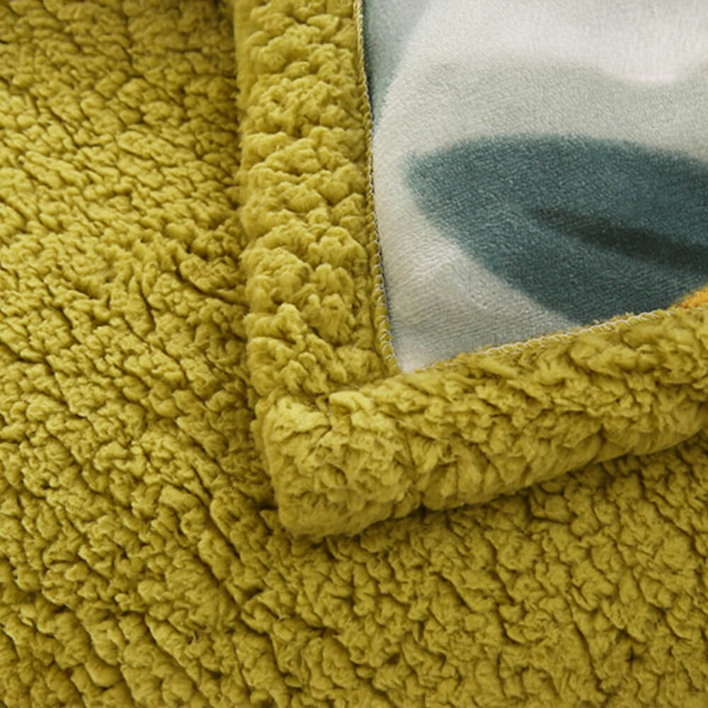 Blumenmuster Milchvelours & Sherpa beidseitiges Bettlaken-Set