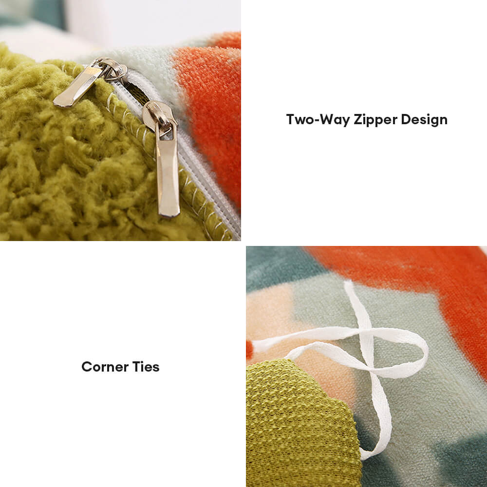 Blumenmuster Milchvelours & Sherpa beidseitiges Bettlaken-Set