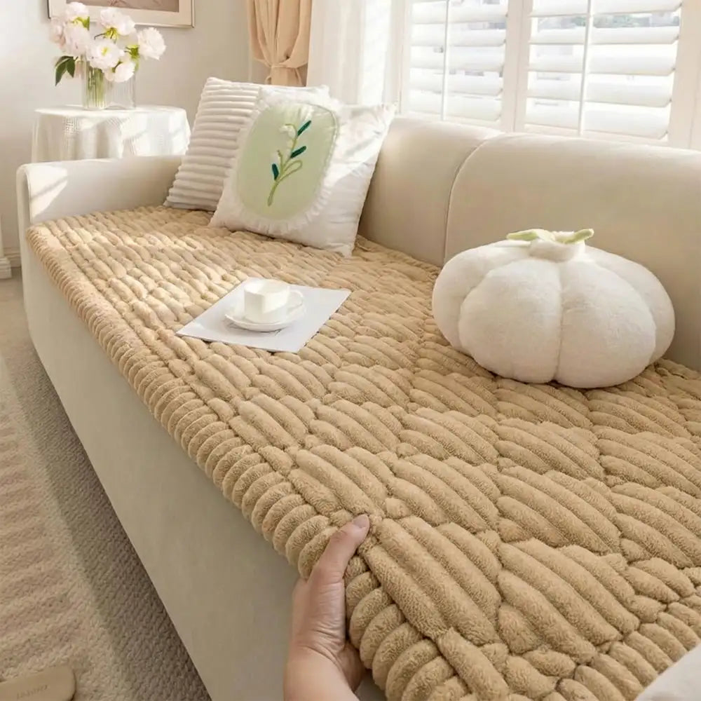 Fluffiger, fusseliger haustierfreundlicher Sofaschoner, waschbarer Couchbezug, Haustiermatte