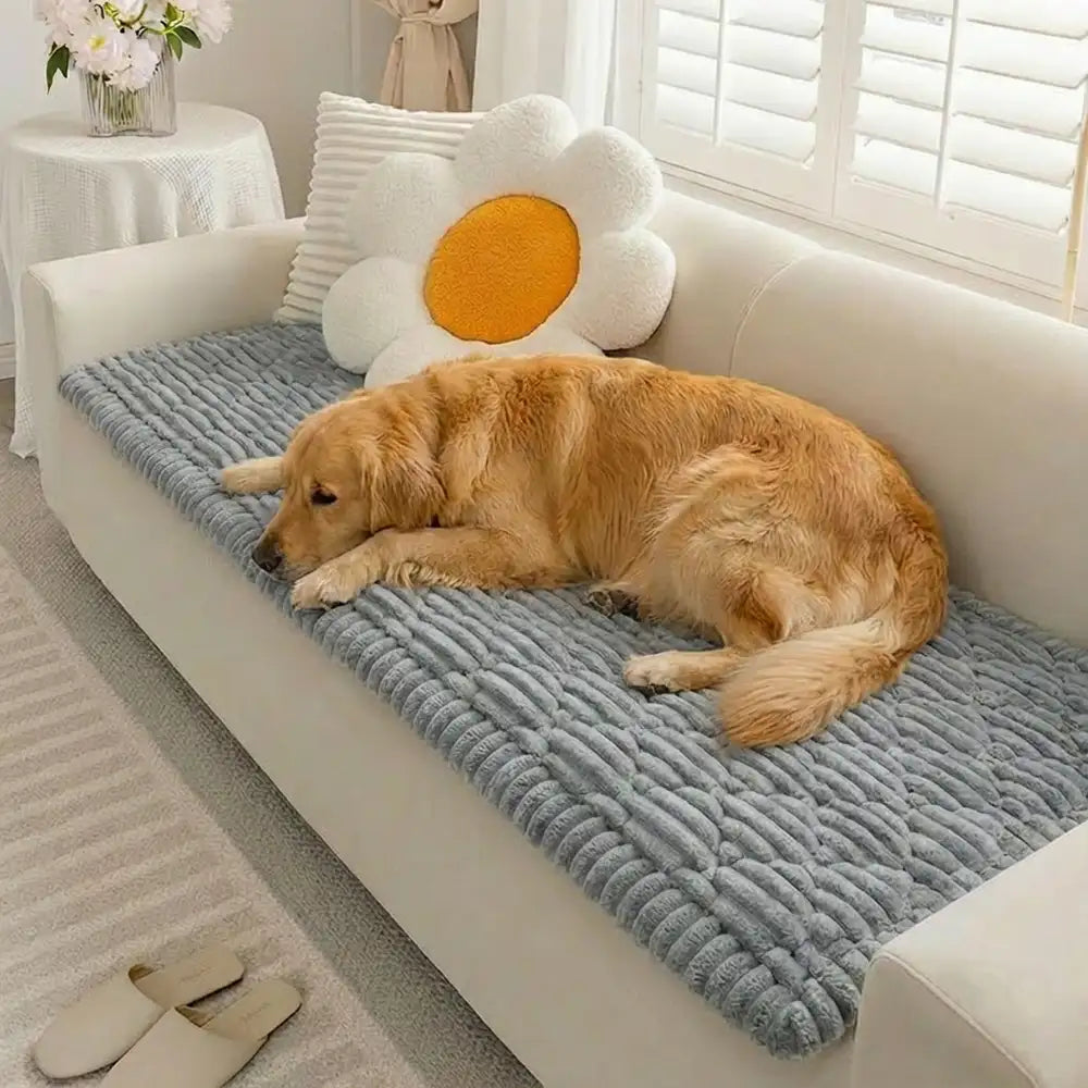 Fluffiger, fusseliger haustierfreundlicher Sofaschoner, waschbarer Couchbezug, Haustiermatte