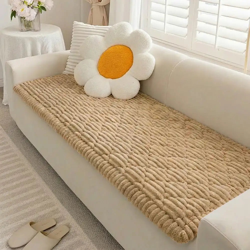 Fluffiger, fusseliger haustierfreundlicher Sofaschoner, waschbarer Couchbezug, Haustiermatte