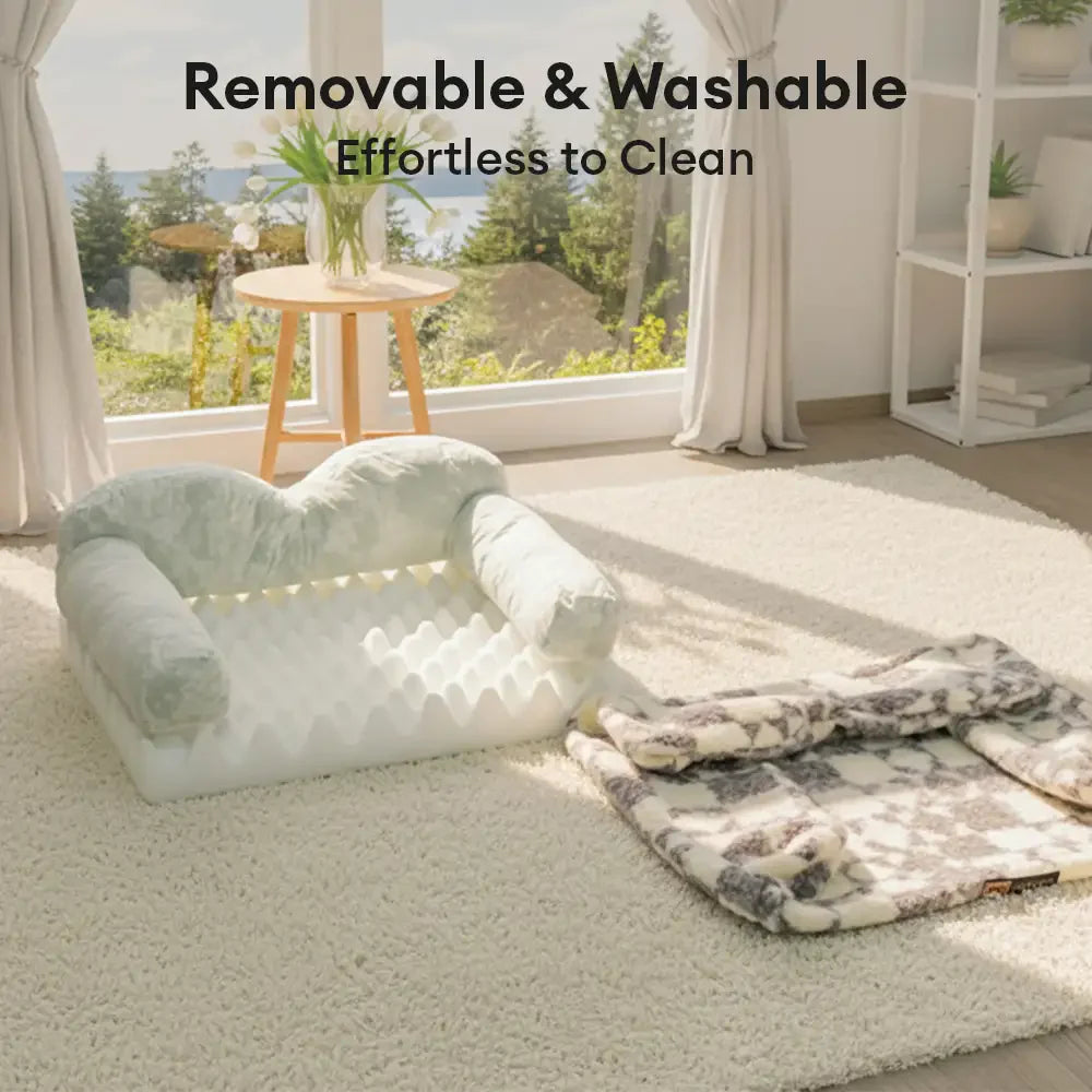 Geometrisches Muster Plüsch Wärmend Abnehmbares Und Waschbares Hundebett