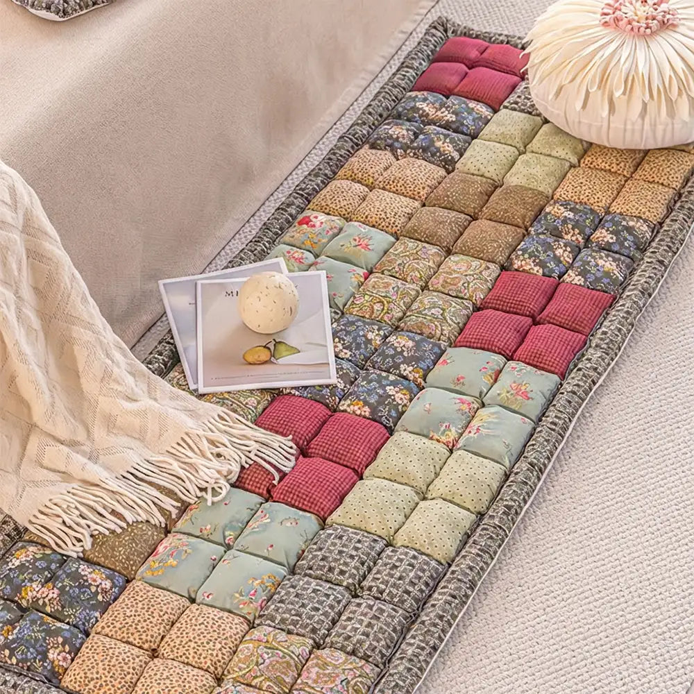 Handgefertigte Vintage Blumen Soft Haustiermatte Rutschfeste Couchauflage