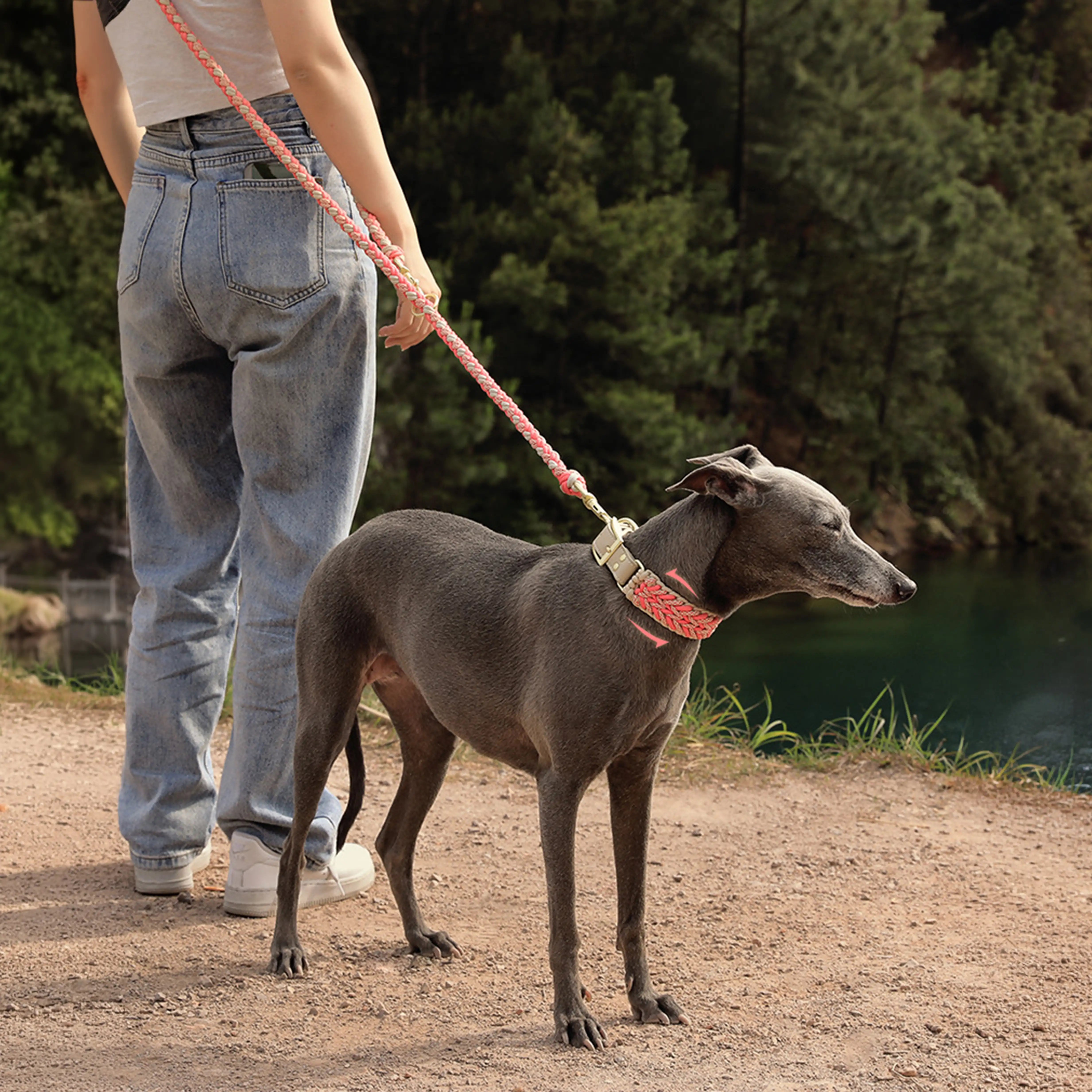 Robuste handgewebte Nylon-Hundeleine für mittelgroße und große Hunde