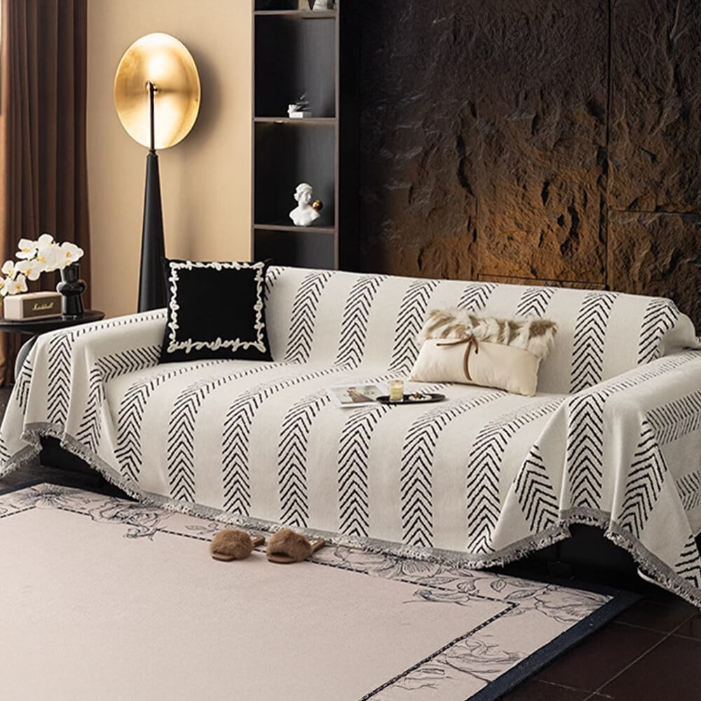 Heringbone Chenille langlebiger Wurfsofa-Bezug mit nahtloser Musterstickerei