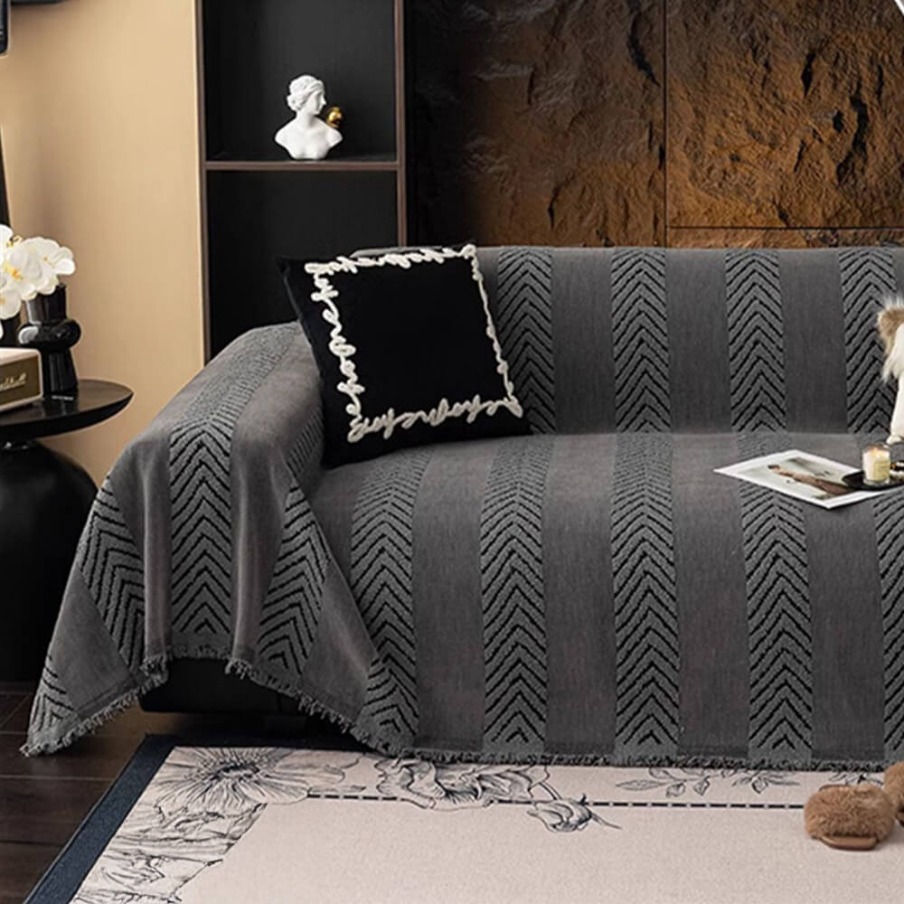 Heringbone Chenille langlebiger Wurfsofa-Bezug mit nahtloser Musterstickerei