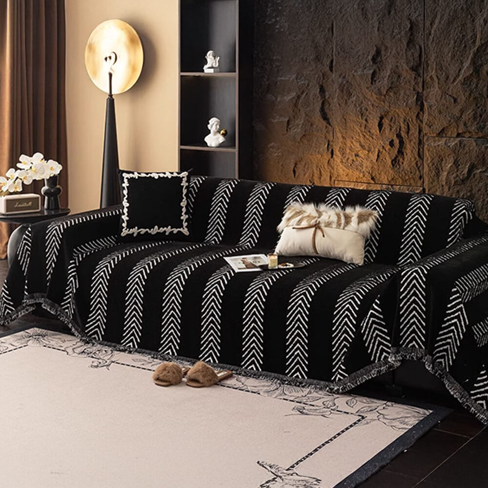 Heringbone Chenille langlebiger Wurfsofa-Bezug mit nahtloser Musterstickerei