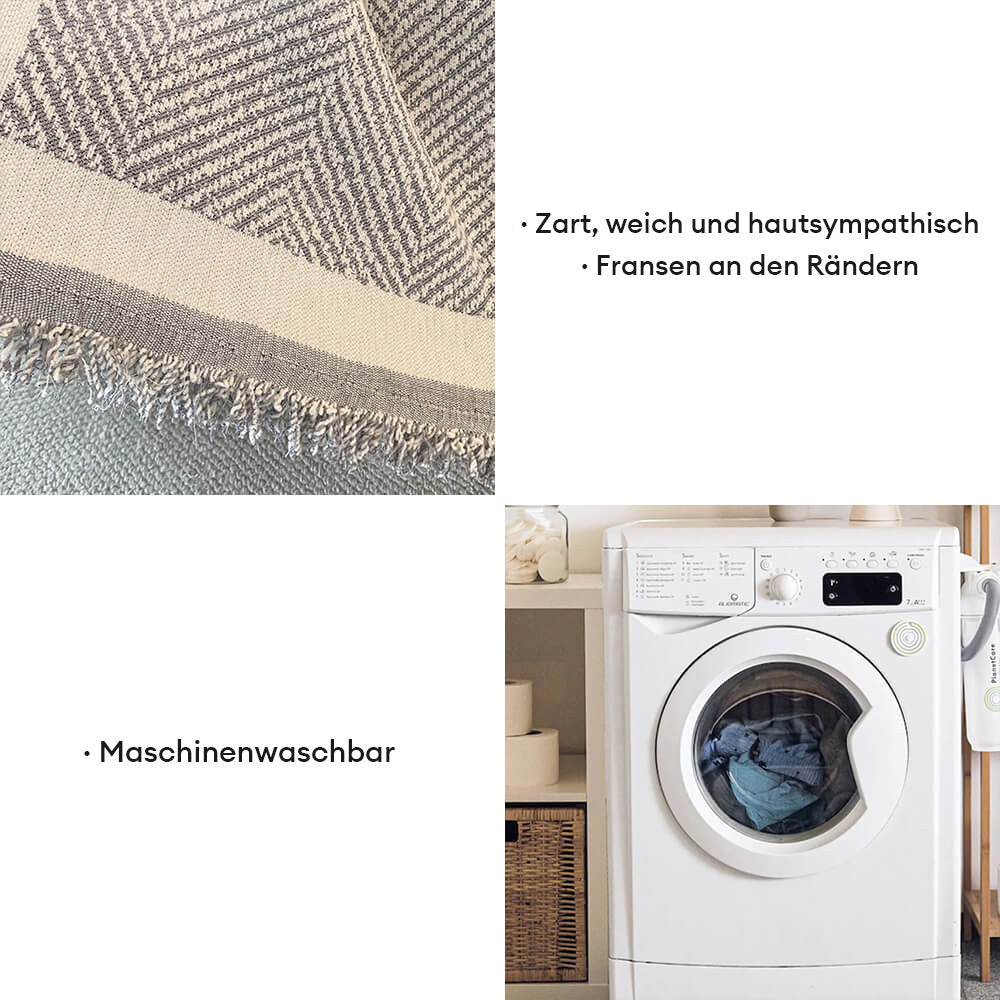 Fischgrätmuster Fransen Chenille Decke Sofabezug
