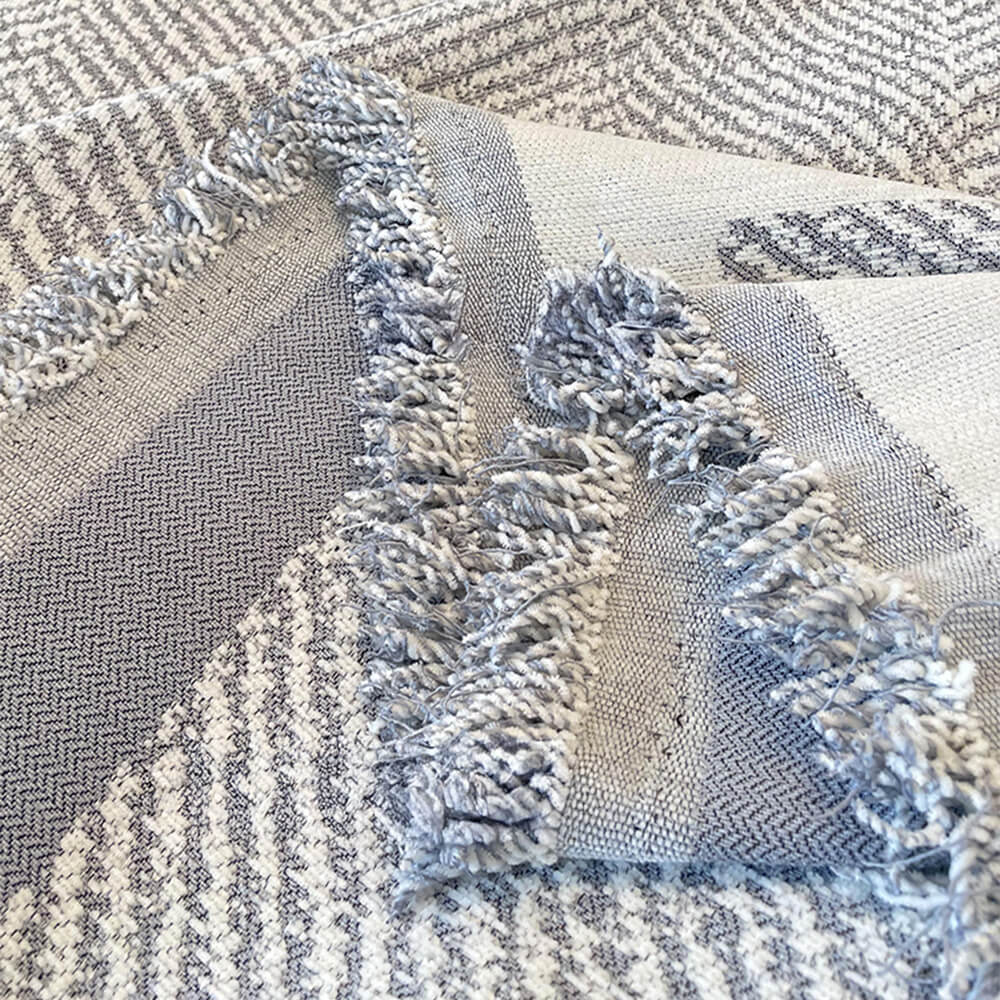 Fischgrätmuster Fransen Chenille Decke Sofabezug