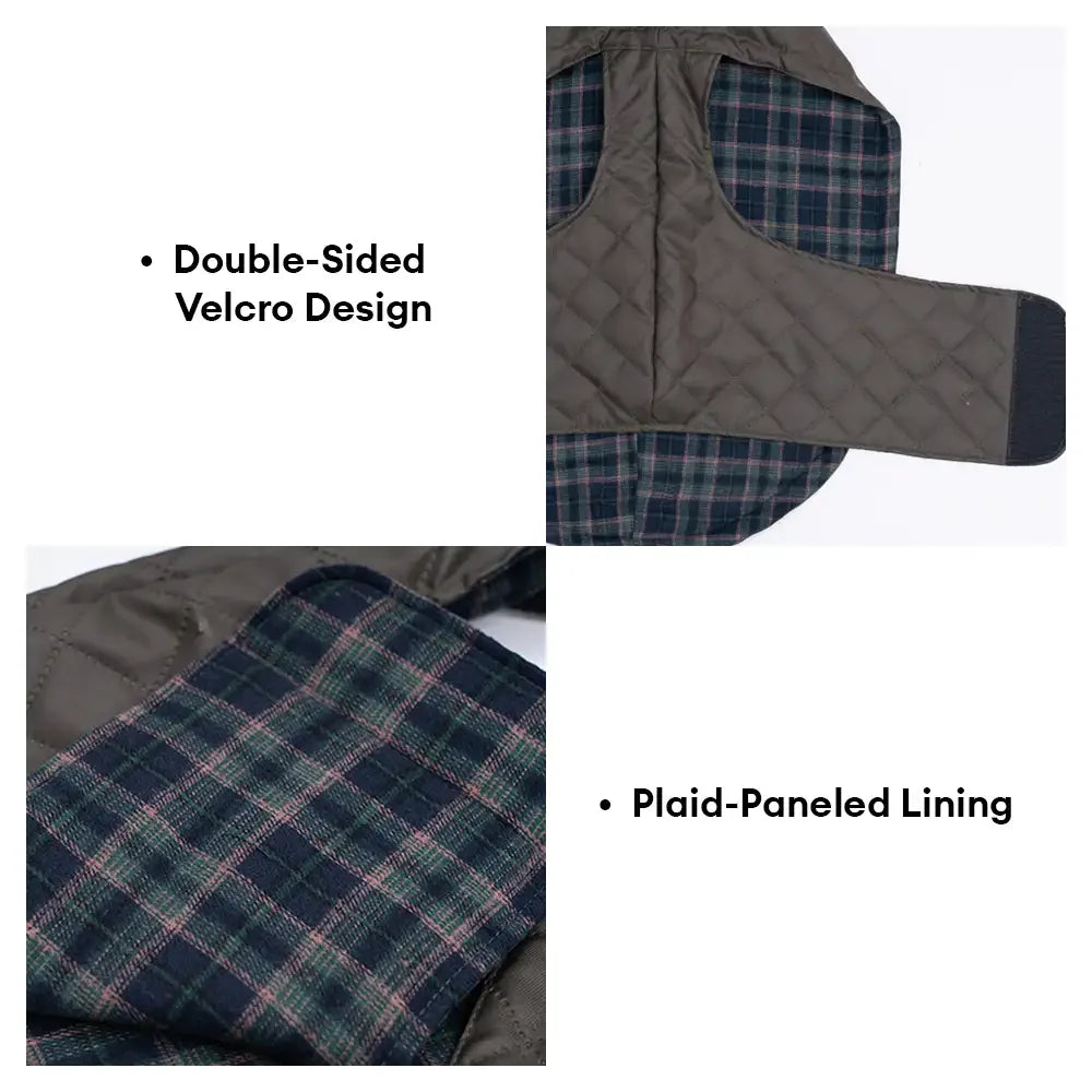 Hochgeschlossenes gesteppte Hundeweste – warmer modischer Wintermantel