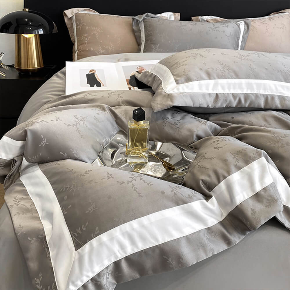 Jacquard Doppeltuch Eis-Seiden Satin Bettwäsche-Set