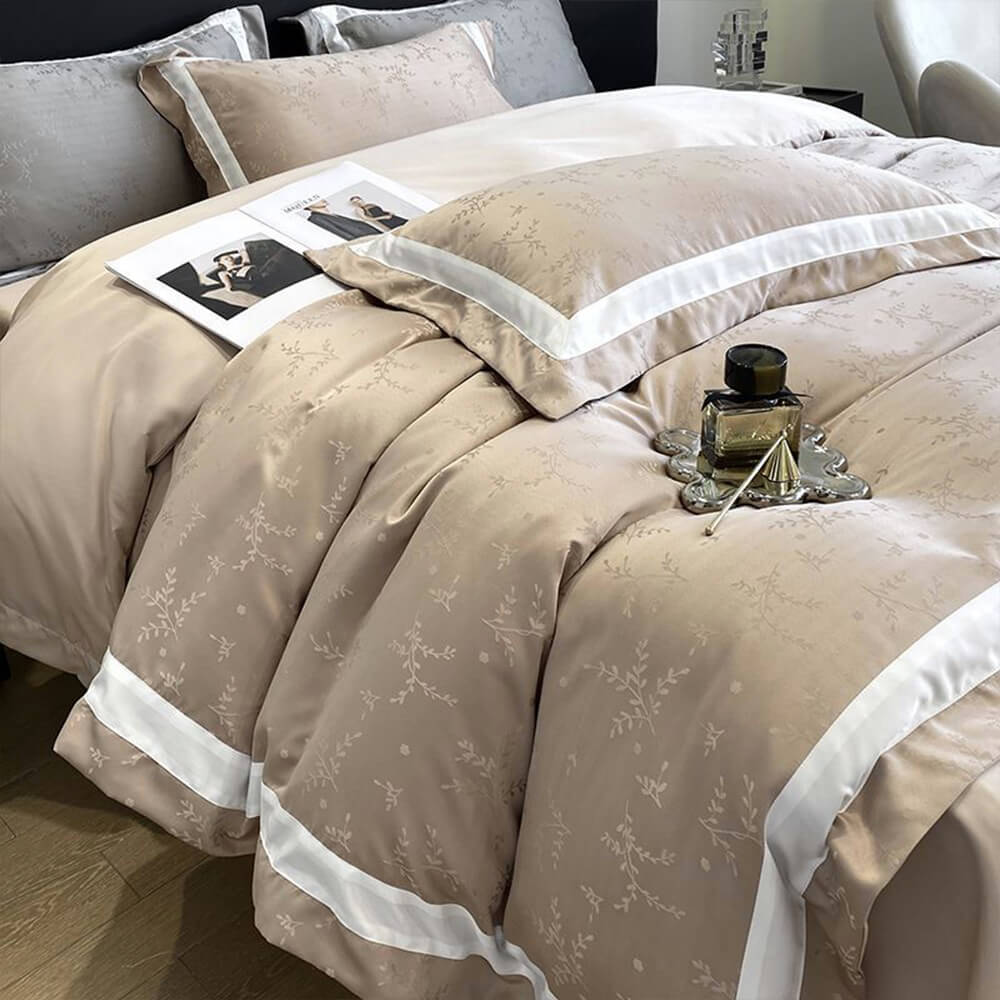 Jacquard Doppeltuch Eis-Seiden Satin Bettwäsche-Set