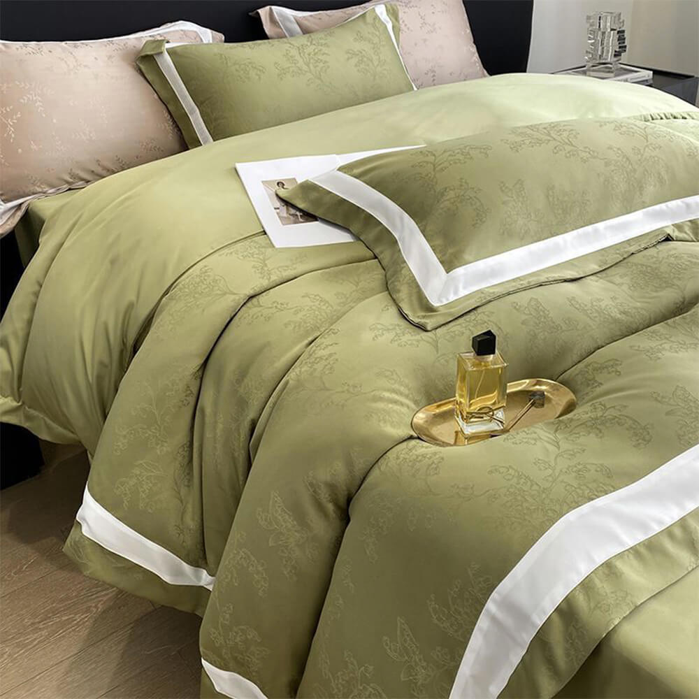 Jacquard Doppeltuch Eis-Seiden Satin Bettwäsche-Set