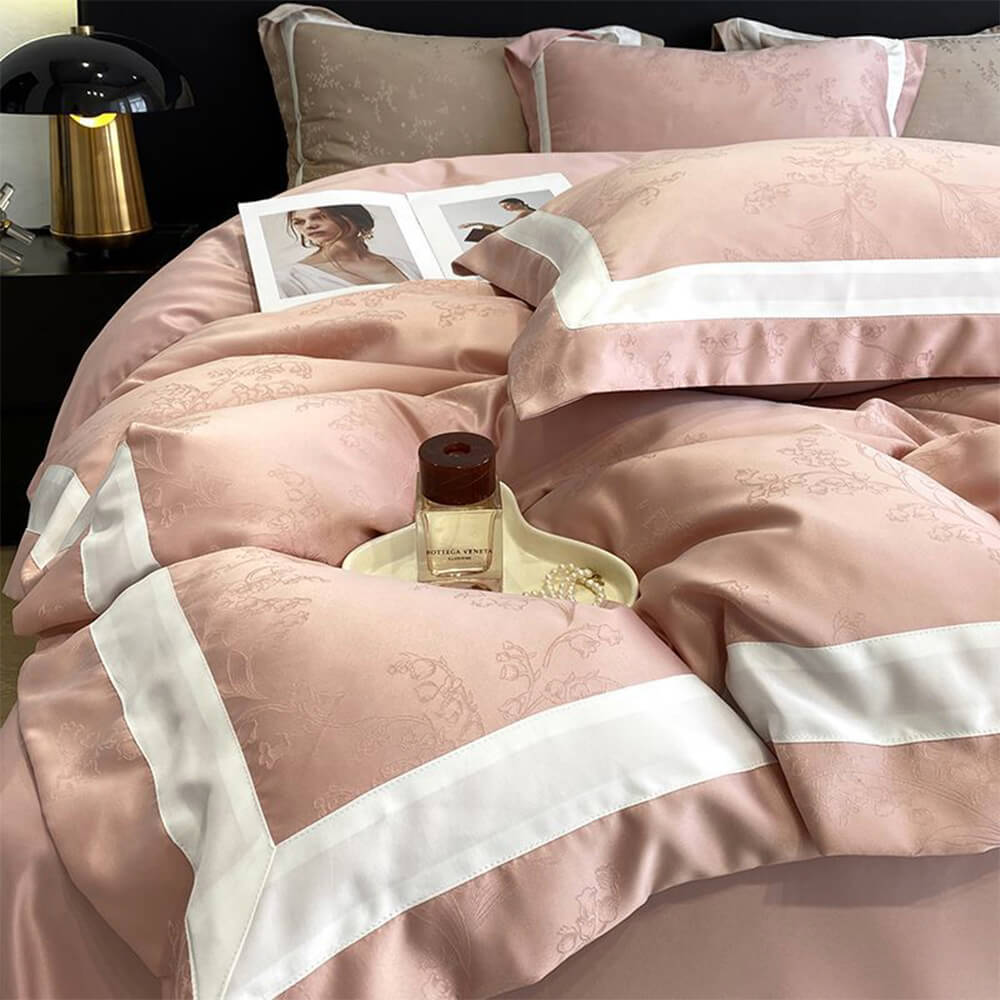 Jacquard Doppeltuch Eis-Seiden Satin Bettwäsche-Set