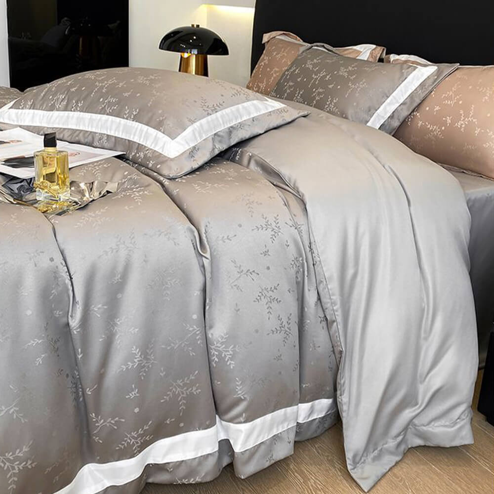 Jacquard Doppeltuch Eis-Seiden Satin Bettwäsche-Set