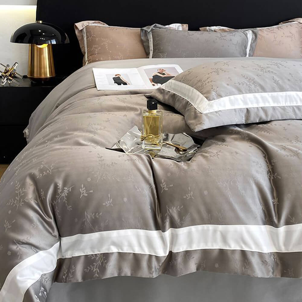 Jacquard Doppeltuch Eis-Seiden Satin Bettwäsche-Set