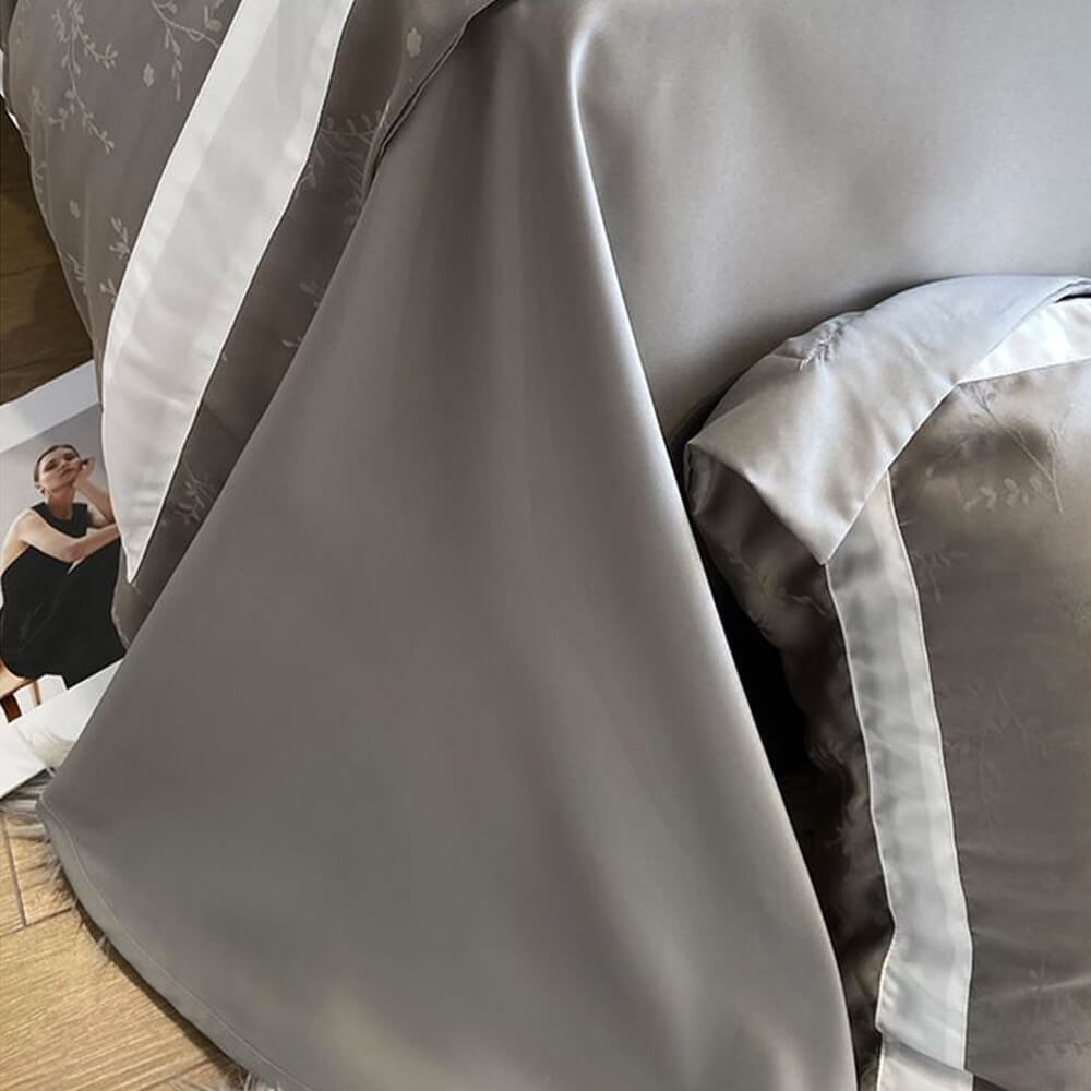 Jacquard Doppeltuch Eis-Seiden Satin Bettwäsche-Set