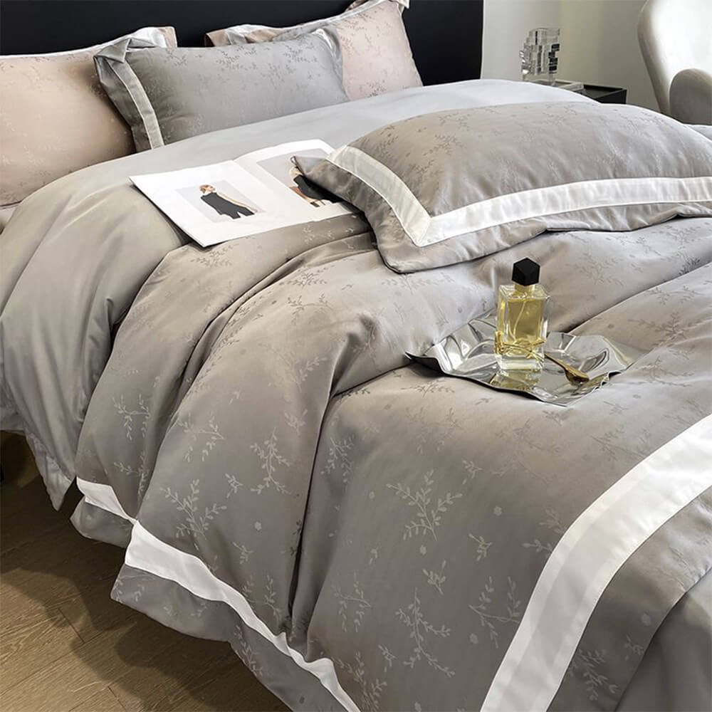 Jacquard Doppeltuch Eis-Seiden Satin Bettwäsche-Set