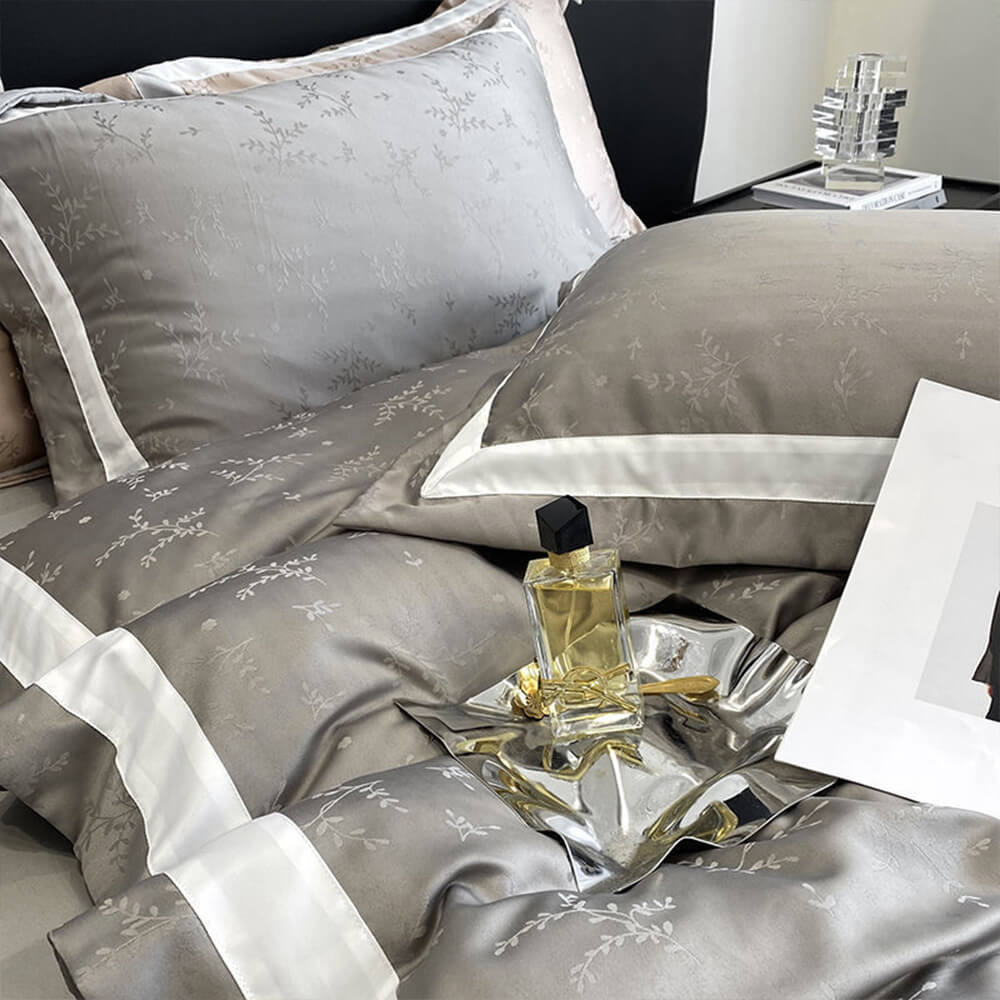Jacquard Doppeltuch Eis-Seiden Satin Bettwäsche-Set