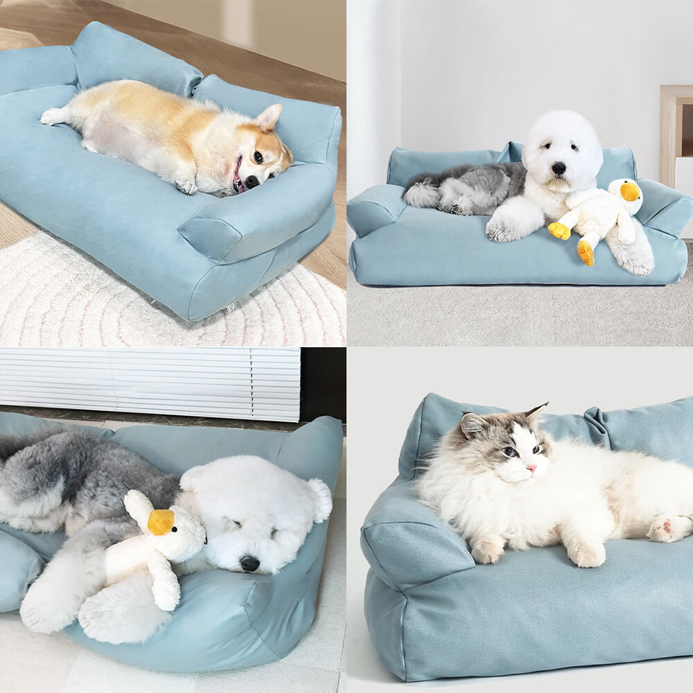 Gemütliches Hundesofabett aus Kratzfestem und Wasserdichtem Kunstleder