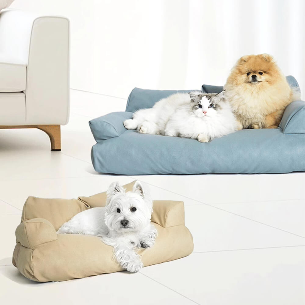 Gemütliches Hundesofabett aus Kratzfestem und Wasserdichtem Kunstleder