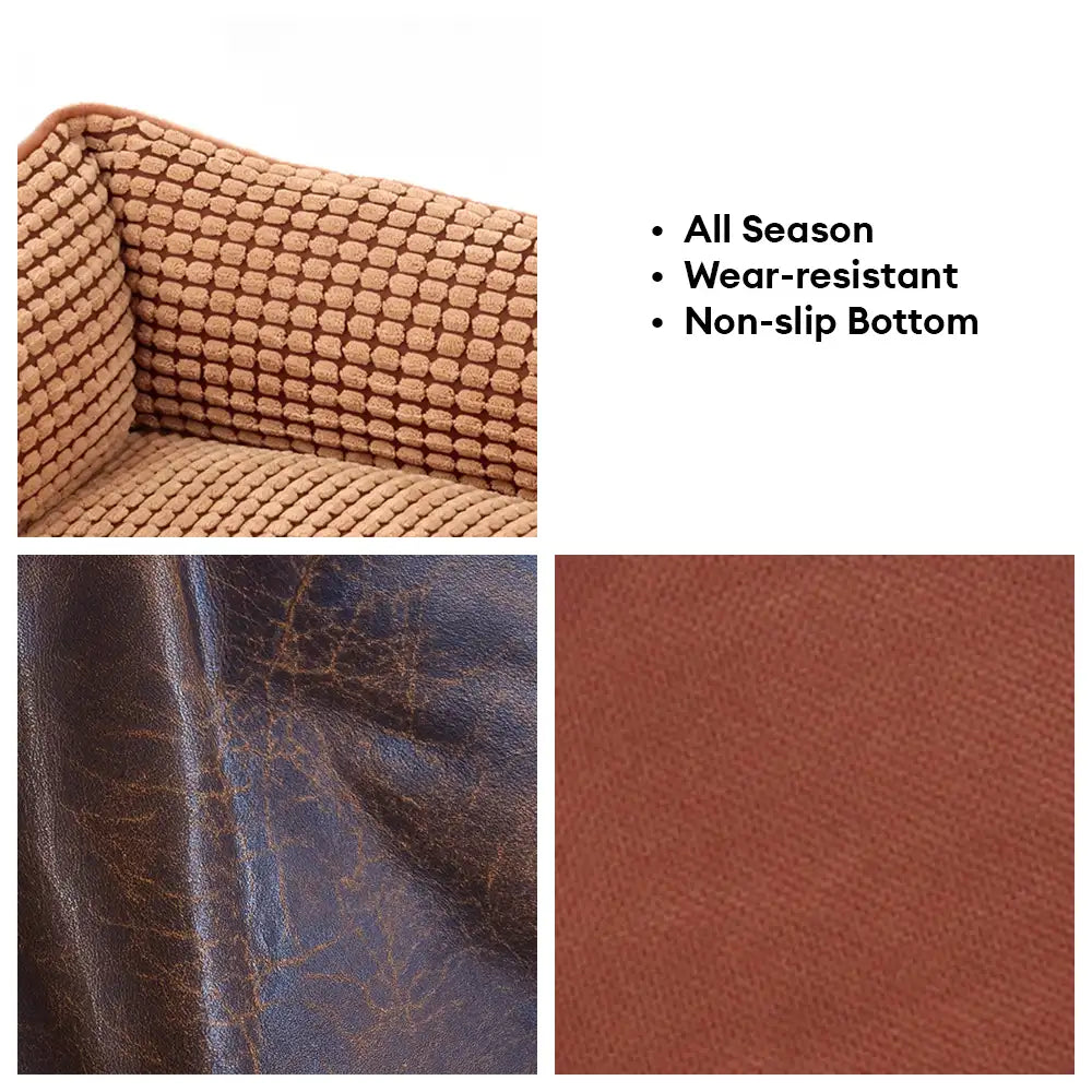 Luxoriöses Kunstleder Weiches Fleece Waschbares Hundesofa-Bett