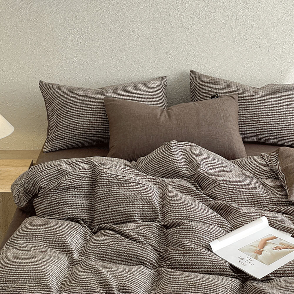 Minimalist Hahnentritt Weiche Baumwollbettwäsche Set