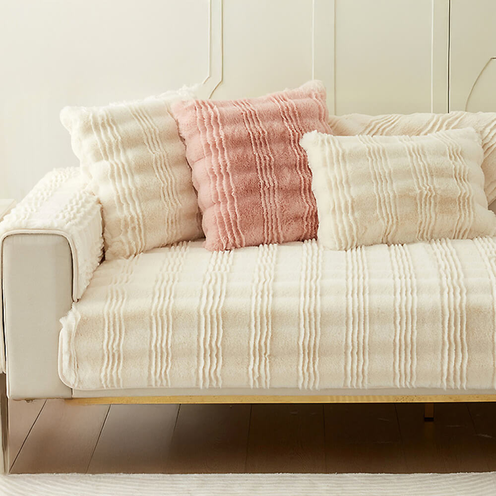 Rutschfester Moderner Bequemer Sofabezug aus Kaninchenfellimitat