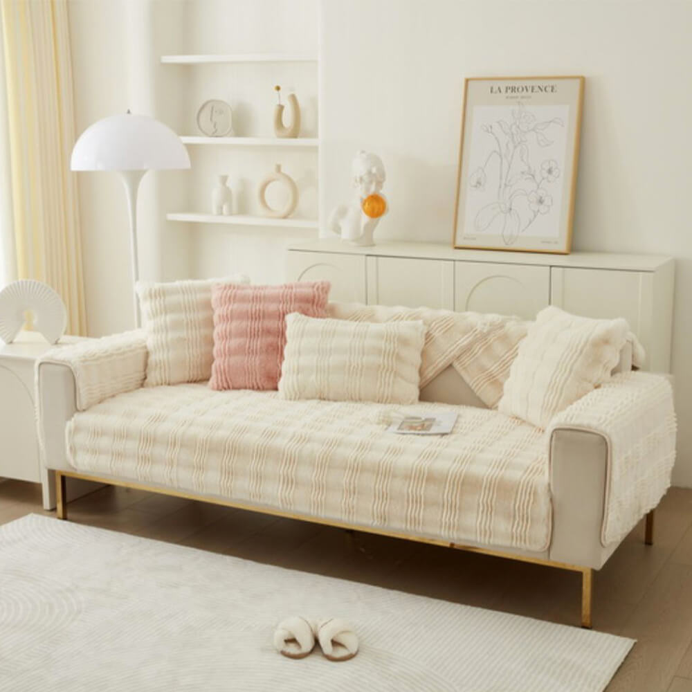 Rutschfester Moderner Bequemer Sofabezug aus Kaninchenfellimitat