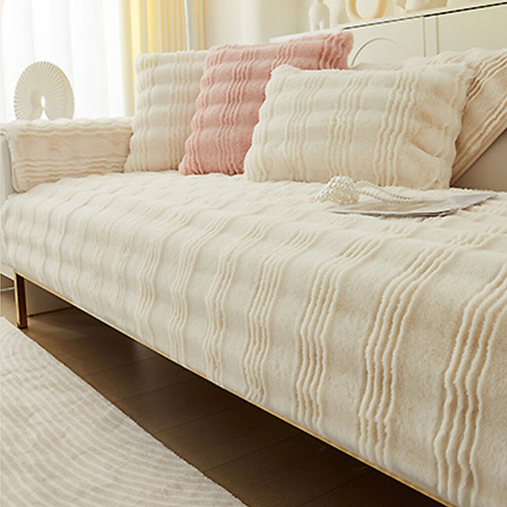 Rutschfester Moderner Bequemer Sofabezug aus Kaninchenfellimitat