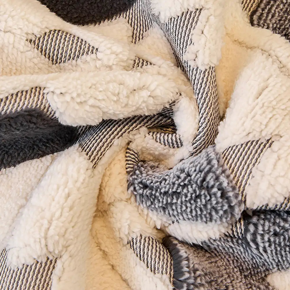 Moderner geometrischer dicker Plüsch Anti-Kratzer rutschfester Sofa Bezug