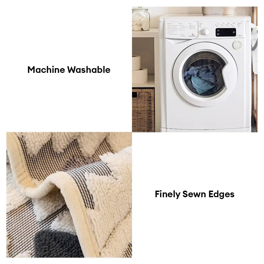 Moderner geometrischer dicker Plüsch Anti-Kratzer rutschfester Sofa Bezug