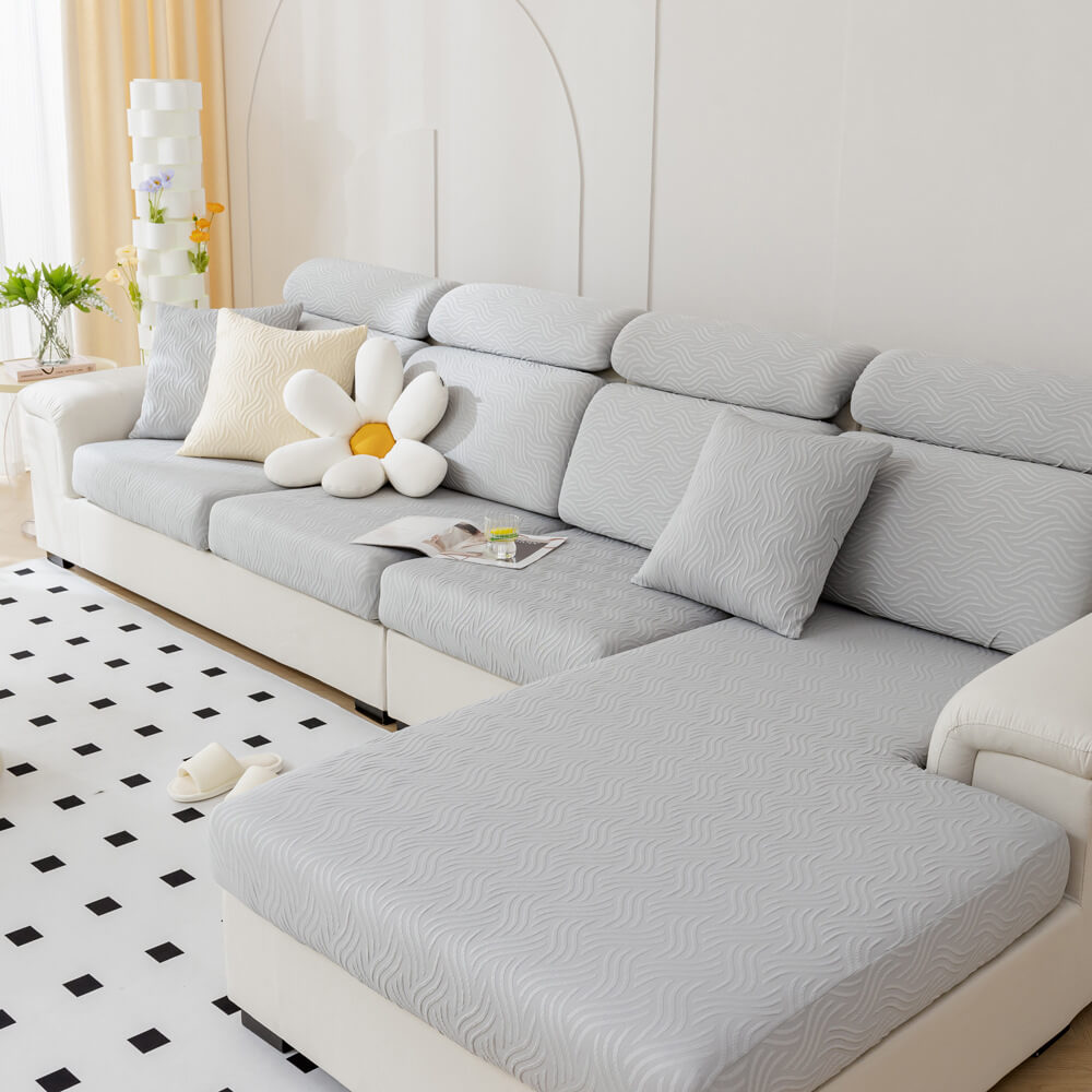 Moderner Kühlender wasserabweisender Anwuchsverhindernder Stretch-Sofabezug aus Eisseide