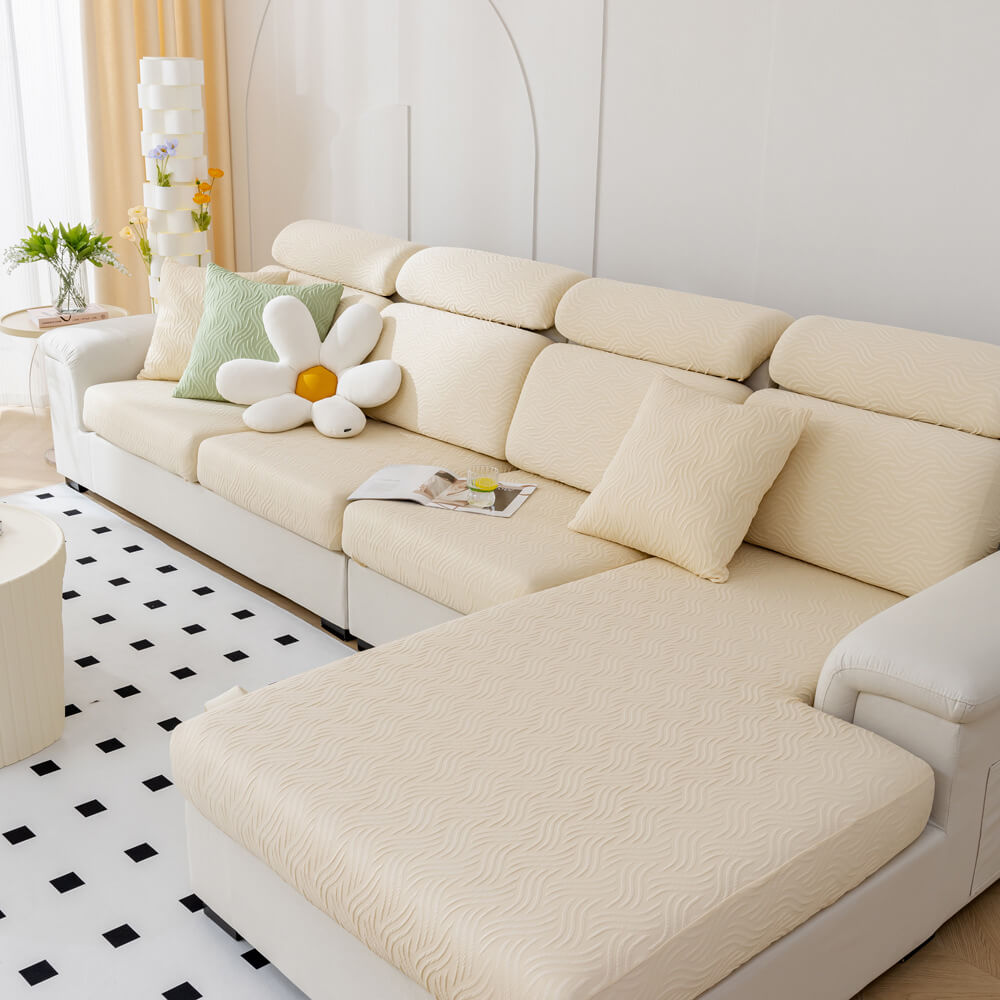 Moderner Kühlender wasserabweisender Anwuchsverhindernder Stretch-Sofabezug aus Eisseide