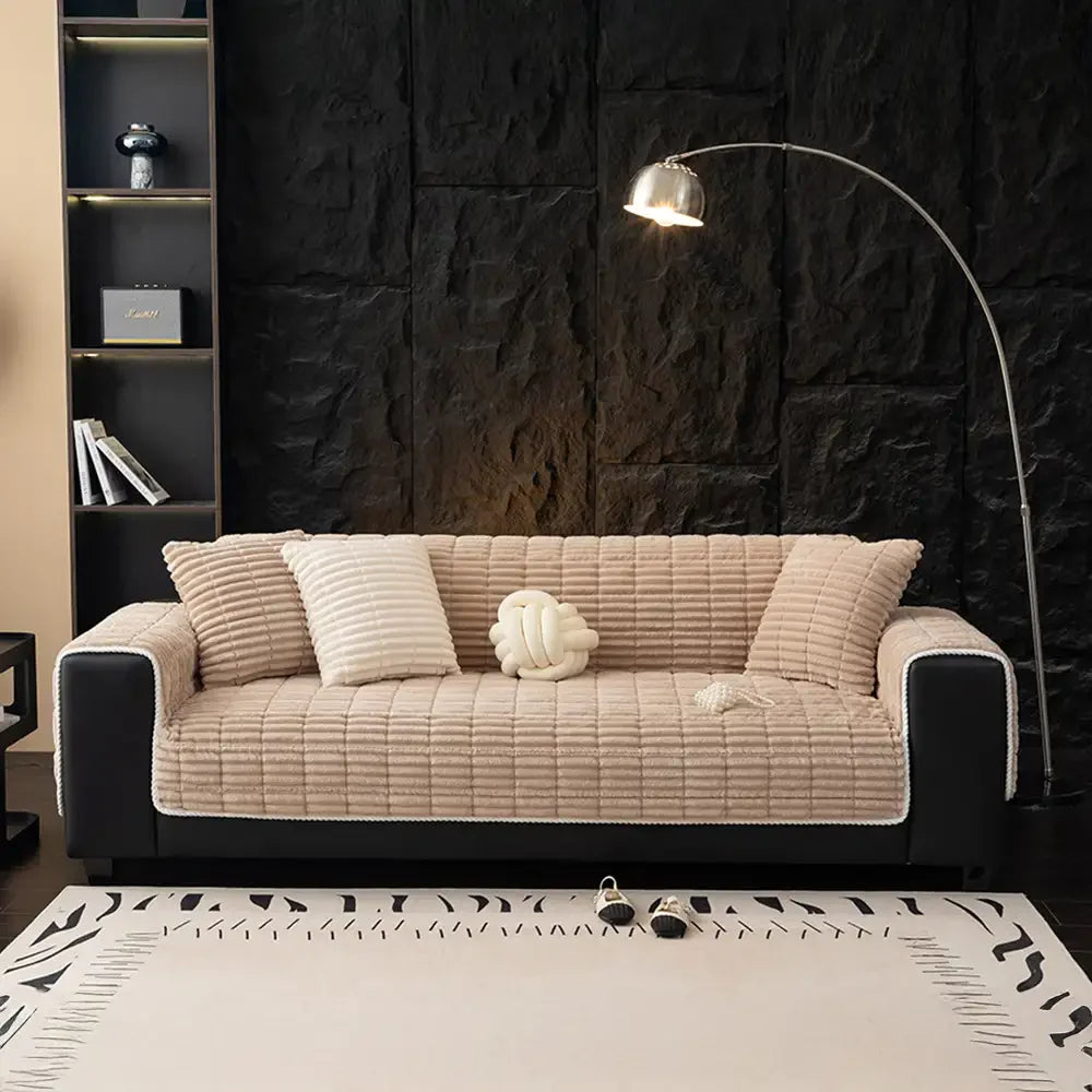 Einsitzer Bequemer Fleece Sofa Schutzhülle Rutschfeste Couchbezug