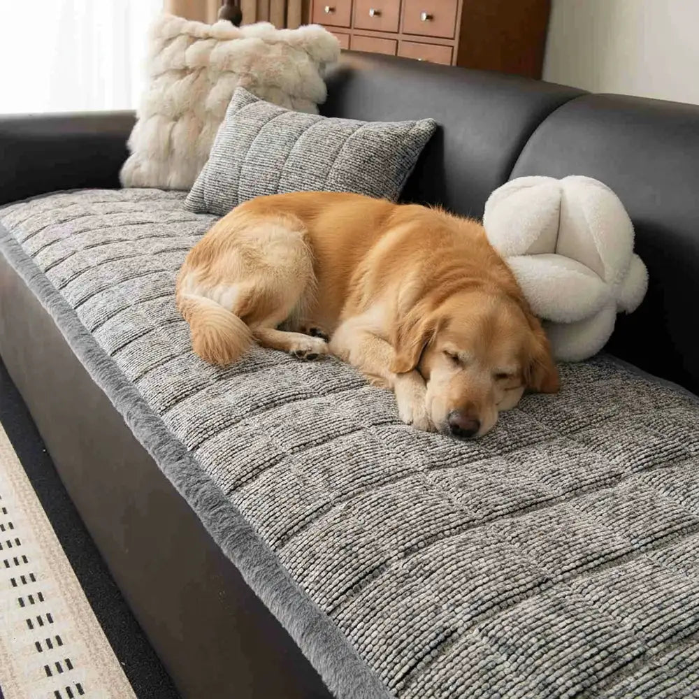 Haustierfreundlicher Chenille-Strukturierter Rutschfester Sofabezug mit Ausgefransten Rändern